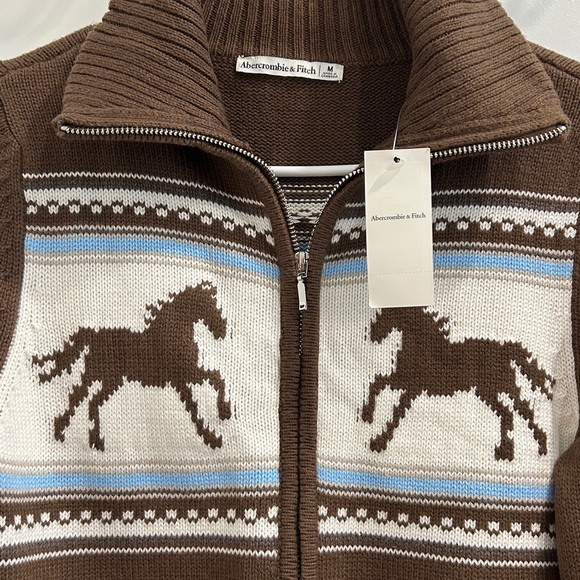 NWT Abercrombie & Fitch Equestrian Horse Western Sweater Cardigan PRICE FIRM!! - Picture 14 of 15